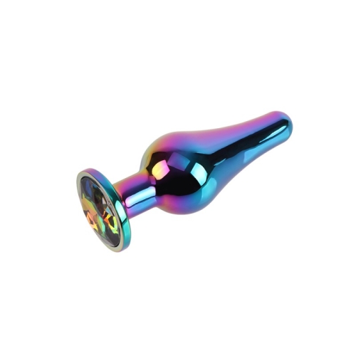 Анальна пробка із кристалом райдужного кольору Chisa Classic Butt Plug 3.7 - 3