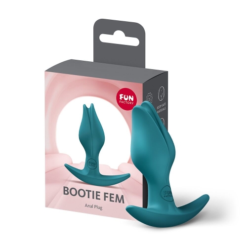 Анальная пробка с тонким ограничителем в виде бутона зеленая Fun Factory BOOTIE FEM - 6