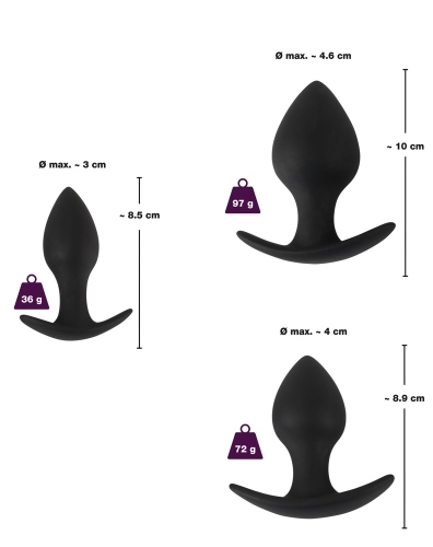 Набір із 3 анальних пробок чорного кольору Black Velvets Anal-Trainer-Set - 6