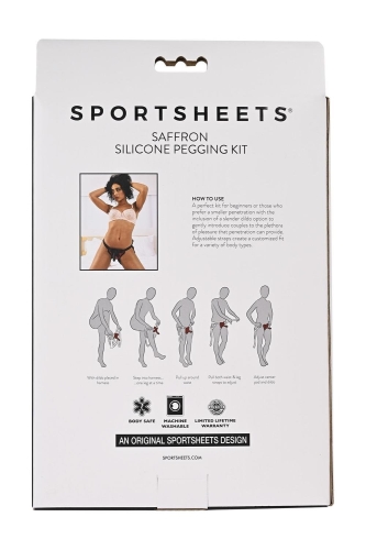 Ременной страпон женский с красно черными трусиками Sportsheets Saffron - 4
