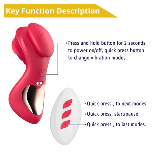 Вібротрусики для клітора з пультом керування червоного кольору Erospace Sweet Play Panty Vibrator With Remote Control - 4
