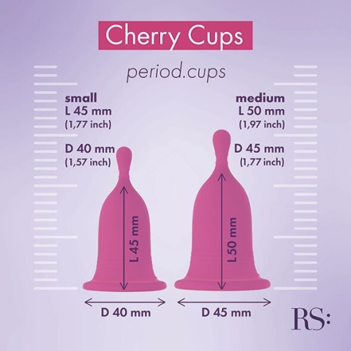 Менструальні чаші 2 шт Розмір S і M рожеві Rianne Femcare Cherry Cup - 6