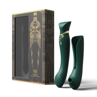 Вібратор вагінальний для точки джі 3 в 1 зелений Zalo Queen Jewel 