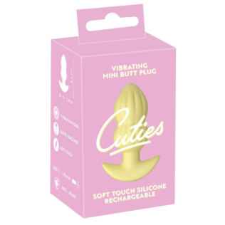 Анальная вибропробка желтая Soft Silicone Vibrating Mini Butt Plug 