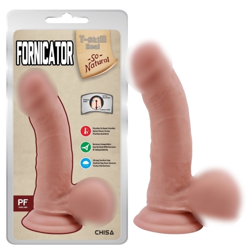Реалістичний фалоімітатор з вираженою головкою на присоску тілесний CHISA Fornicator Flesh - 1