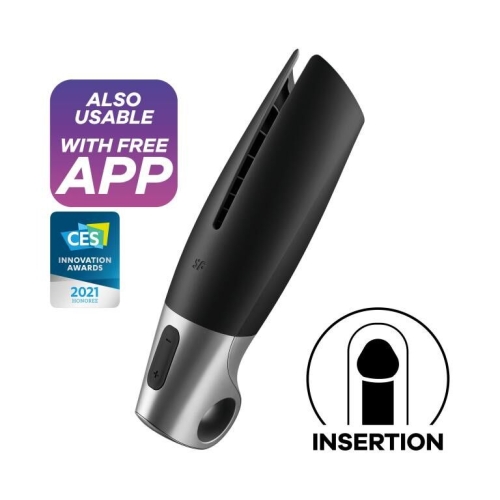 Мастурбатор для мужчин силиконовый черного цвета Satisfyer Power - 1