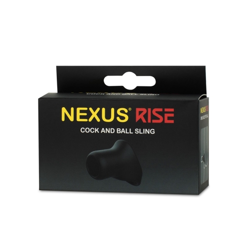 Ерекційне кільце для члена та мошонки чорного кольору Nexus Rise Cock and Ball Sling - 7