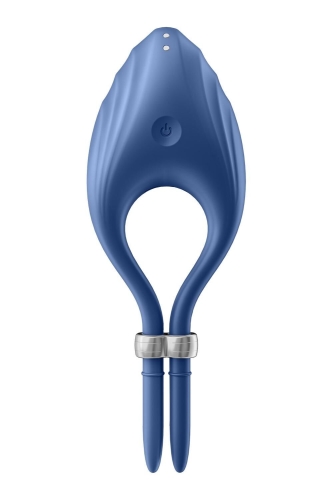 Эрекционное виброкольцо для пениса синего цвета Satisfyer Duelist - 3