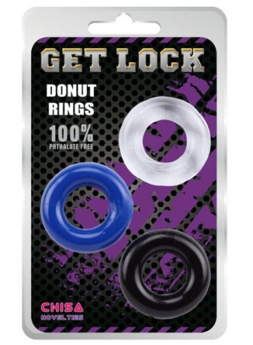 Набір ерекційних кілець для пеніса Chisa Donut Rings-Assorted 3 шт - 4