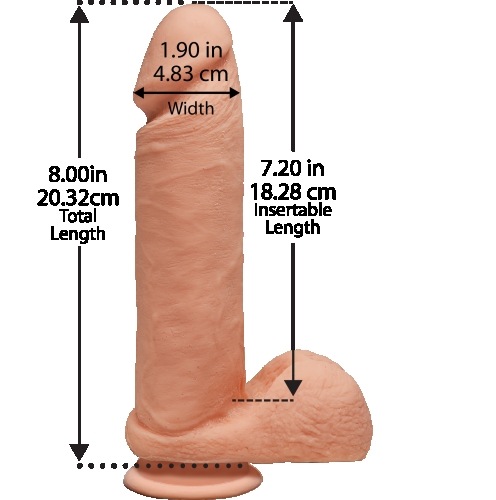 Фалоімітатор 19,1 см/5 см реалістичний на присоску Doc Johnson The D-Perfect D-8 Inch With Balls-ULTRASKYN - 2