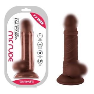 Фаллоимитатор реалистичный на присоске Realistic Dong Brown Mr. Rude 7.7 коричневый
