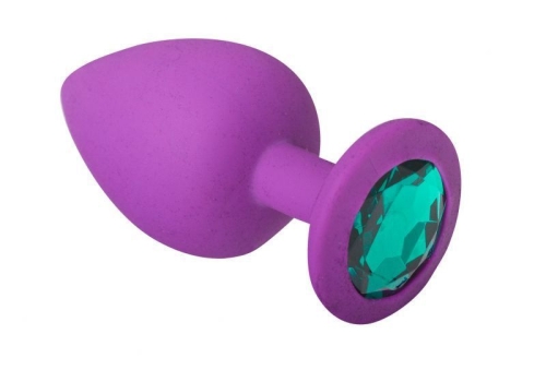 Анальна пробка Purple Silicone Emerald M - 1