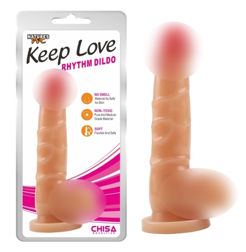Фаллоимитатор реалистичный на присоске с мошонкой бежевый CHISA Keep Love Rhythm Dildo - 1