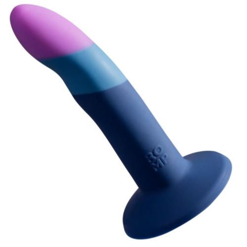 Страпон на присосці ремінної для жінок силіконовий різнокольоровий Romp Piccolo Silicone Dildo Tricolor Suction Cup - 2