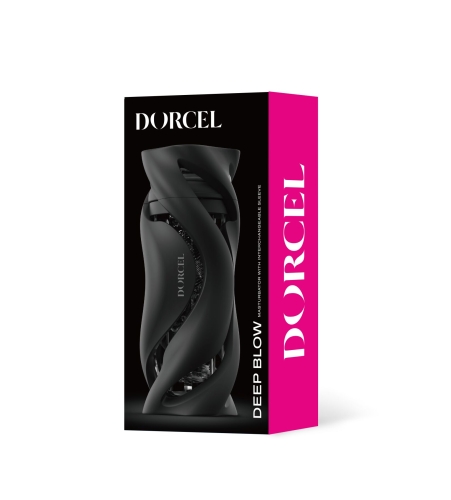 Мастурбатор в колбе для мужчин прозрачного цвета Dorcel Deep Blow Black - 6