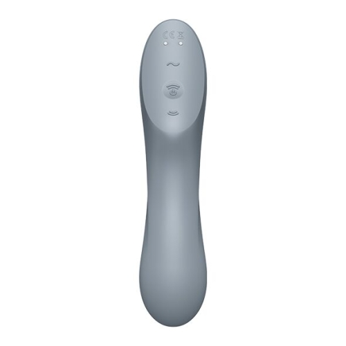 Вакуумний вібростимулятор для клітора силіконовий сірий Satisfyer Curvy Trinity 3 - 4