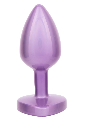 Анальная пробка с камушком в форме сердца фиолетовая California Exotic Novelties Diamond Heart Plug размер Small - 4