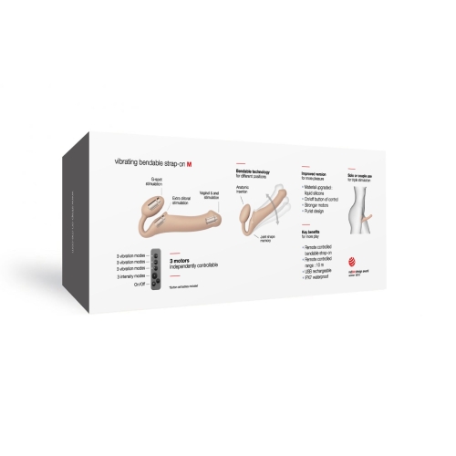 Безремневий страпон Strap-On-Me VIBRATING Flesh m тілесний - 7