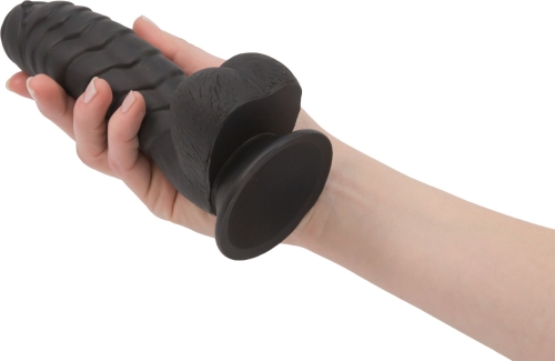 Фалоімітатор на присосці чорний Addiction Ben 7&amp;quot; Dildo With Balls та віброкуля в подарунок - 6