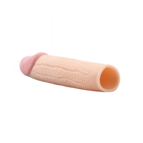 Подовжуюча насадка на член з пухирцями тілесна Lustoy Penis Extender - 3