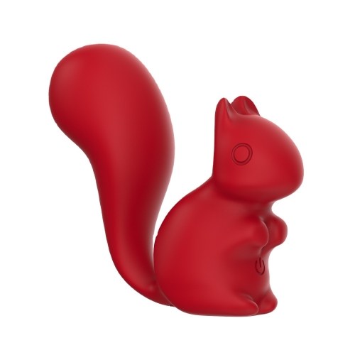 Мини-вибратор клиторальный в форме белочки красный Every Night Toys Debbie 10 режимов вибрации - 1