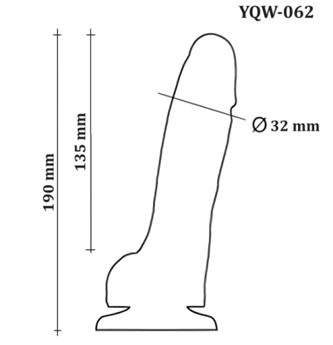 Фаллоимитатор реалистичный с мошонкой на присоске силиконовый телесный OYO - Dildo Double Layer Silicone YQW-062 - 6