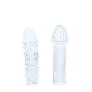 Насадка на член 2 штуки прозорого кольору Dream Toys MENZSTUFF EXTENDER