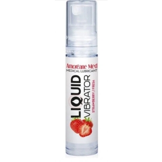Стимулирующий лубрикант жидкий вибратор со вкусом клубники Amoreane Med: Liquid vibrator 10 мл