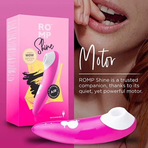 Кліторальний вакуумний стимулятор рожевий Romp Shine - 4