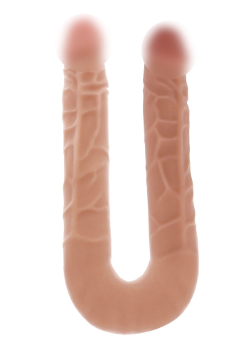 Двосторонній реалістичний фалоімітатор бежевого кольору Toy Joy Double Dong - 1