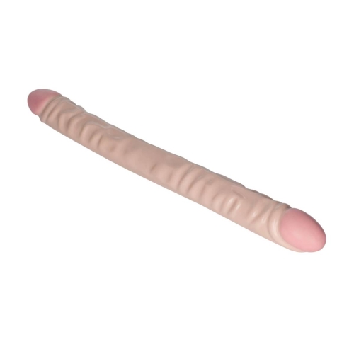 Фалоімітатор двосторонній реалістичний бежевого кольору California Exotic Novelties - 4
