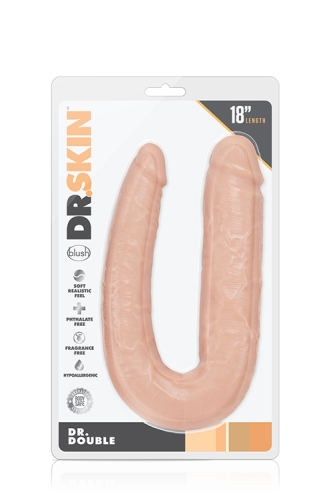 Подвійний фалоімітатор тілесний реалістичний Dr. SKIN VANILLA - 2