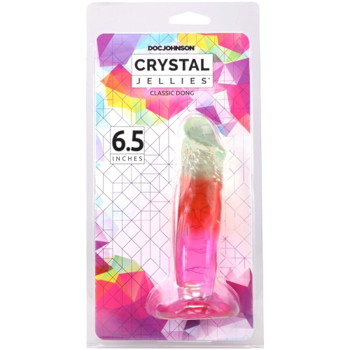 Фалоімітатор реалістичний на присосці райдужний Doc Johnson Crystal Jellies - 6.5 - 5