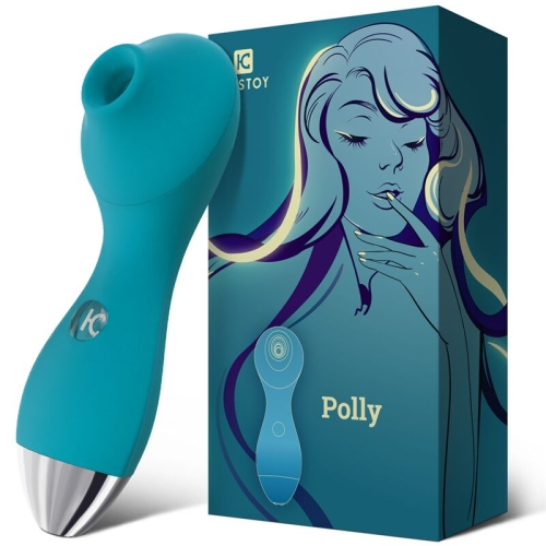 Вакуумний кліторальний стимулятор блакитного кольору KissToy Polly - 4
