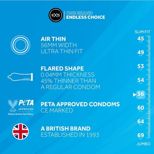 Презервативы с повышенной чувствительностью EXS Air Thin 144 штуки - 4