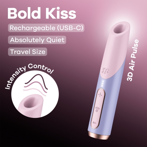 Вакуумний стимулятор для клітора фіолетового кольору Satisfyer Bold Kiss - 6