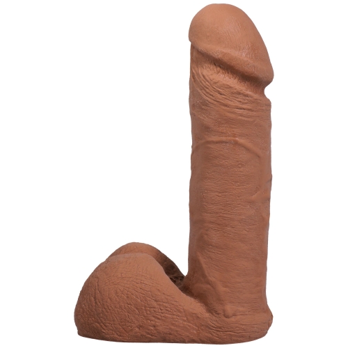 Фаллоимитатор реалистичный на съемной присоске бежевый Doc Johnson The Realistic Cock ULTRASKYN - 6 Inch with Balls Caramel - 2