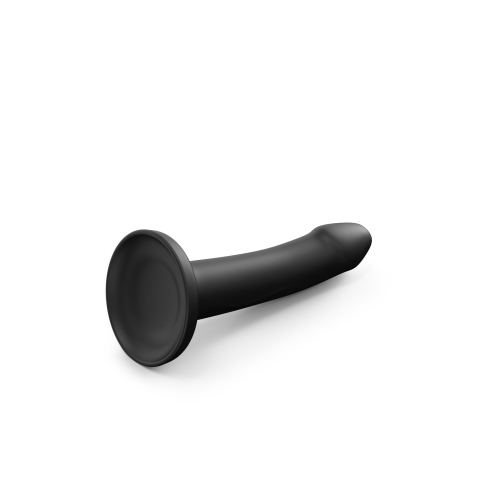 Насадка для страпону на присосці термоактивна силіконова чорного кольору Dorcel Real Pleasure розмір S - 2