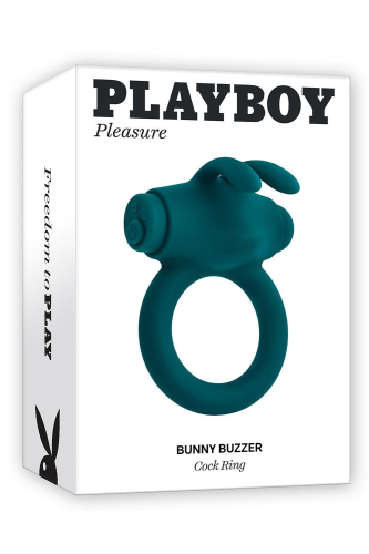 Эрекционное кольцо на член с вибропулей зеленое Evolved Novelties Evolved Playboy Bunny Buzzer - 6