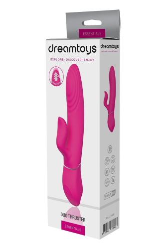 Вибратор кролик с отростком для клитора розовый Dreamtoys Essentials Duo Thruster - 6
