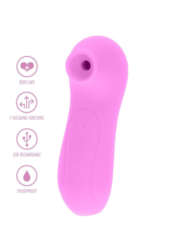 Вакуумний стимулятор для клітора силіконовий рожевого кольору Toy Joy - 5