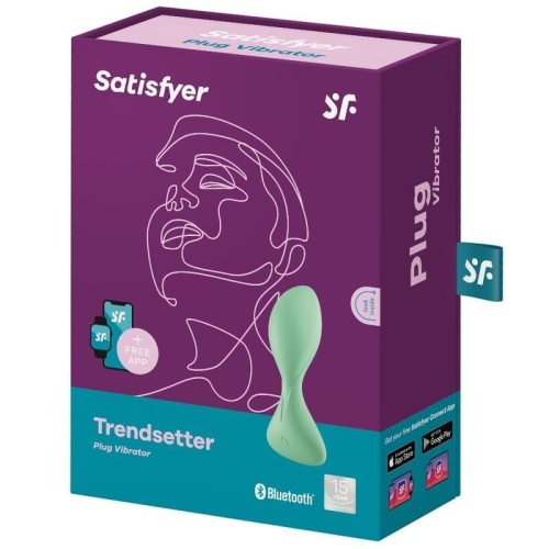 Анальна вібропробка з керуванням із смартфона зеленого кольору Satisfyer Trendsetter - 4