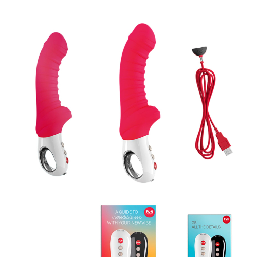 Вибратор для точки G Fun Factory TIGER india red, ребристый, подходит для анальной стимуляции - 6