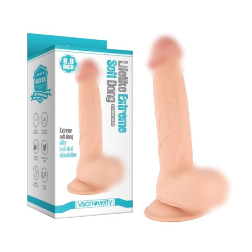 Фалоімітатор реалістичний на присосці тілесного кольору Vscnovelty Lifelike Extreme довжина 226 мм - 1