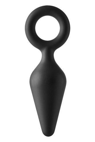 Анальная пробка с кольцом черная Dreamtoys FANTASSTIC размер Medium - 1
