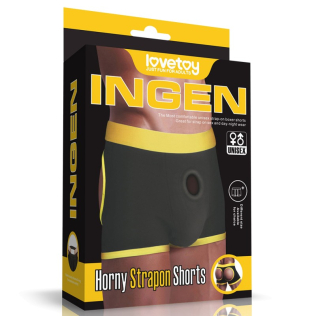 Шорты борсера для страпона с пуш ап эффектом для ягодиц Lovetoy Horny Strapon талия 28-32 дюйма