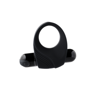 Эрекционное виброкольцо черного цвета Dream Toys Ramrod Vibrating Cockring With Big Bullet Black
