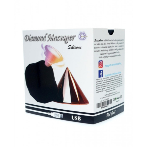 Вакуумный стимулятор для клитора цвета розового золота Boss series Diamond - 10
