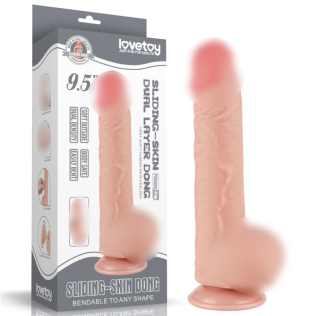 Реалистичный фаллоимитатор на присоске Sliding Skin Dual Layer Dong Flesh 9.5 телесный