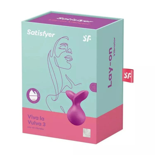 Вибратор для стимуляции клитора и сосков фиолетового цвета Satisfyer Viva la Vulva 3 - 5